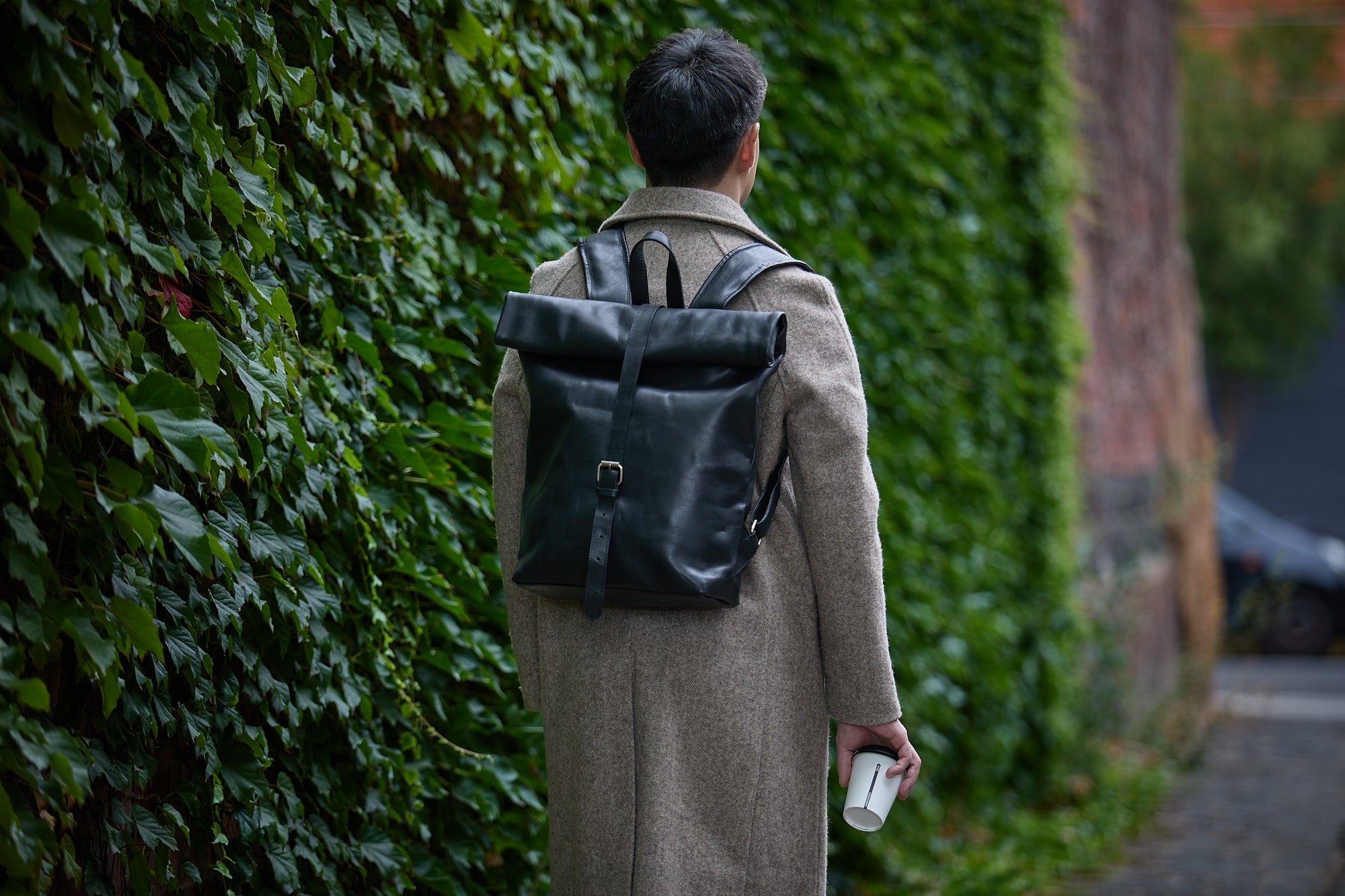 Ngaio Leather Co leather rolltop backpack bag