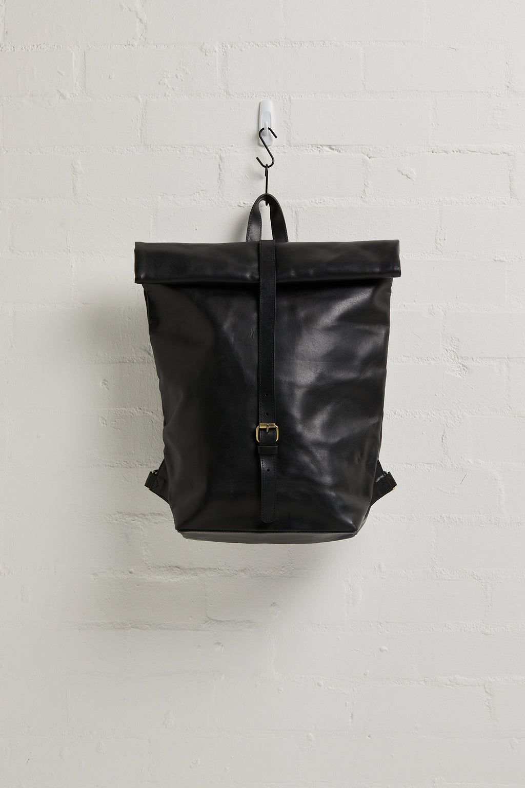 Anh Leather Rolltop Backpack - Sang Black