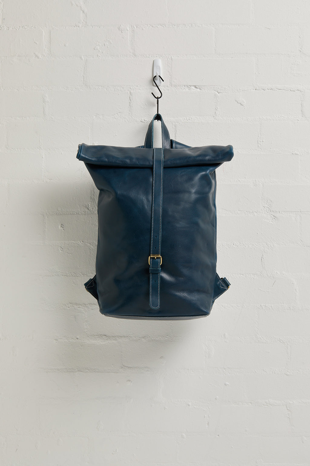 Anh Leather Rolltop Backpack - Kahurangi Blue