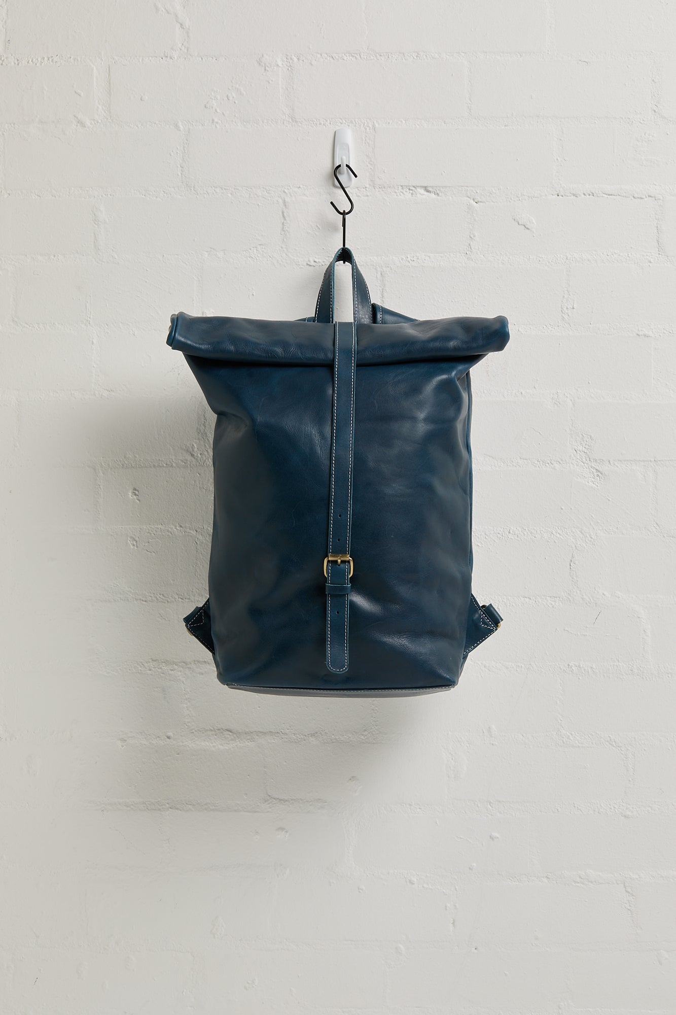 Anh Leather Rolltop Backpack - Kahurangi Blue
