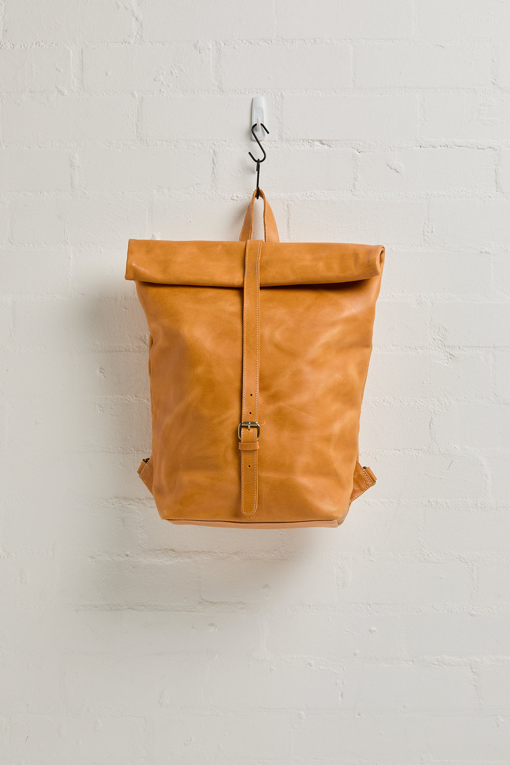 Anh Leather Rolltop Backpack - Mutsu Tan