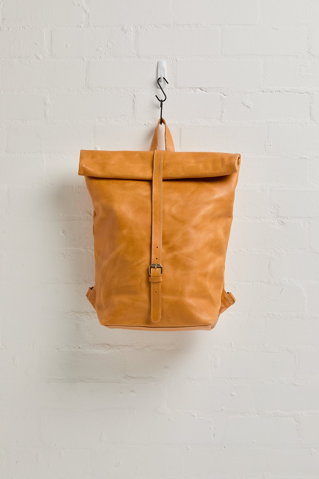 Anh Leather Rolltop Backpack - Mutsu Tan