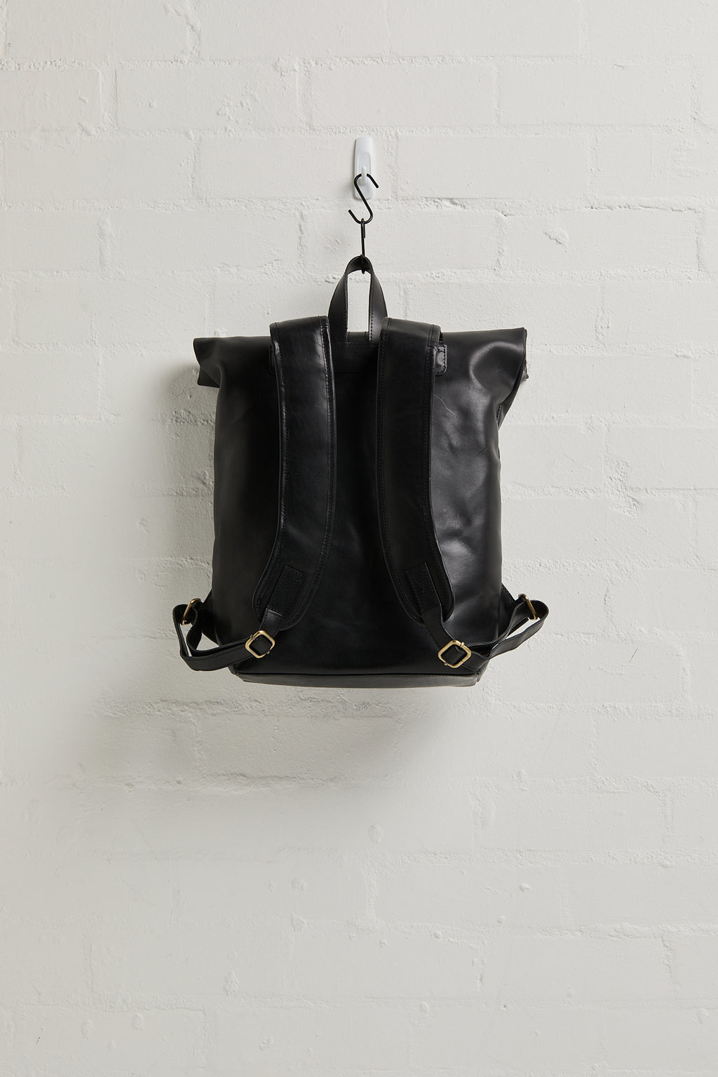 Mainichi Leather Rolltop Backpack - Sang Black