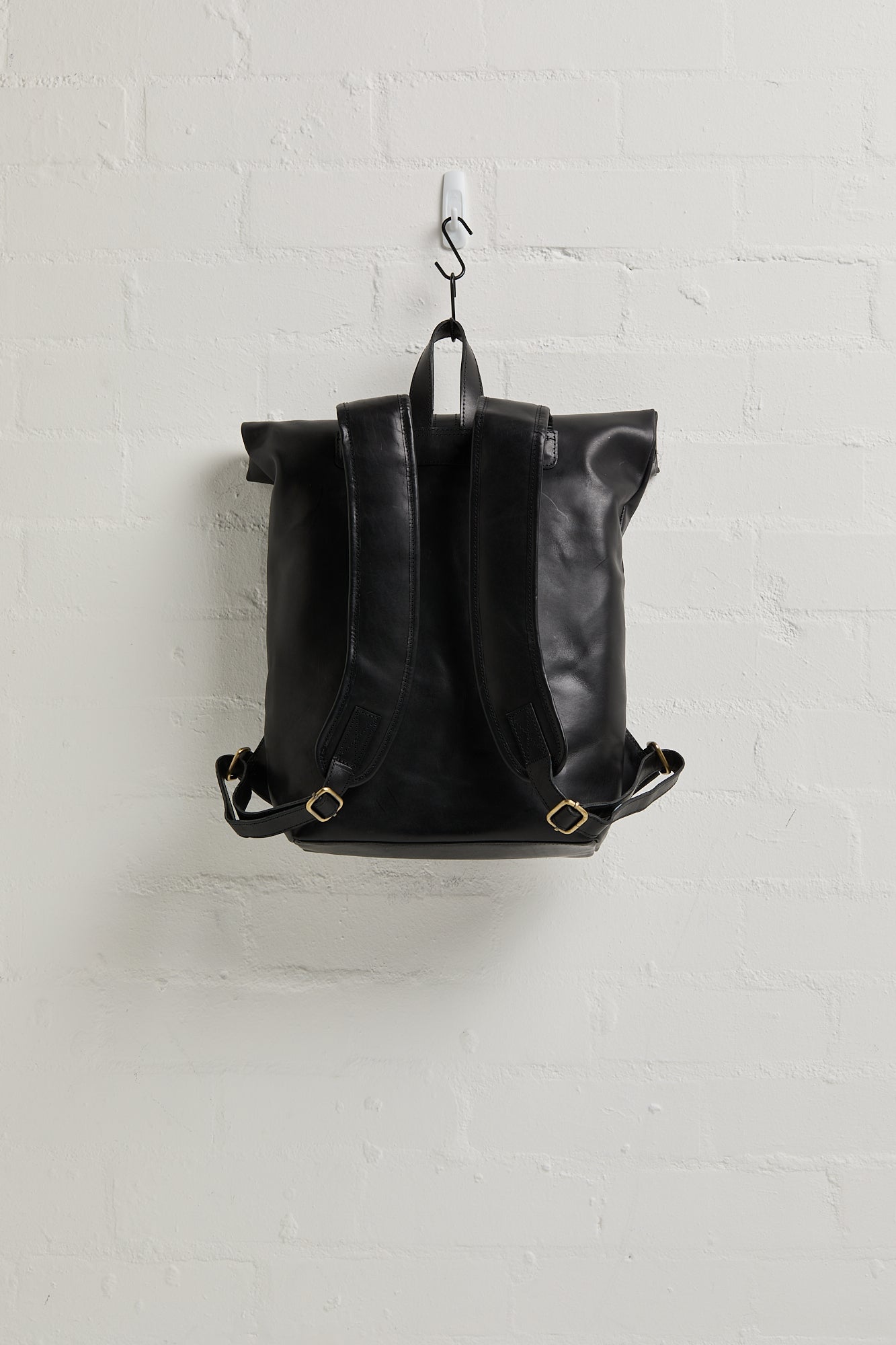Mainichi Leather Rolltop Backpack - Sang Black