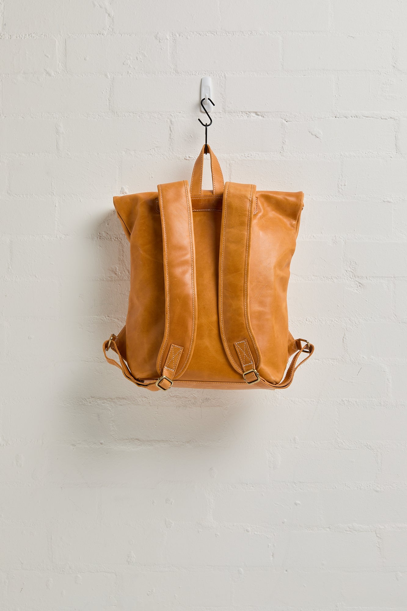 Mainichi Leather Rolltop Backpack - Mutsu Tan
