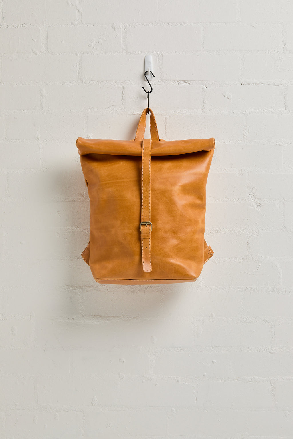Mainichi Leather Rolltop Backpack - Mutsu Tan