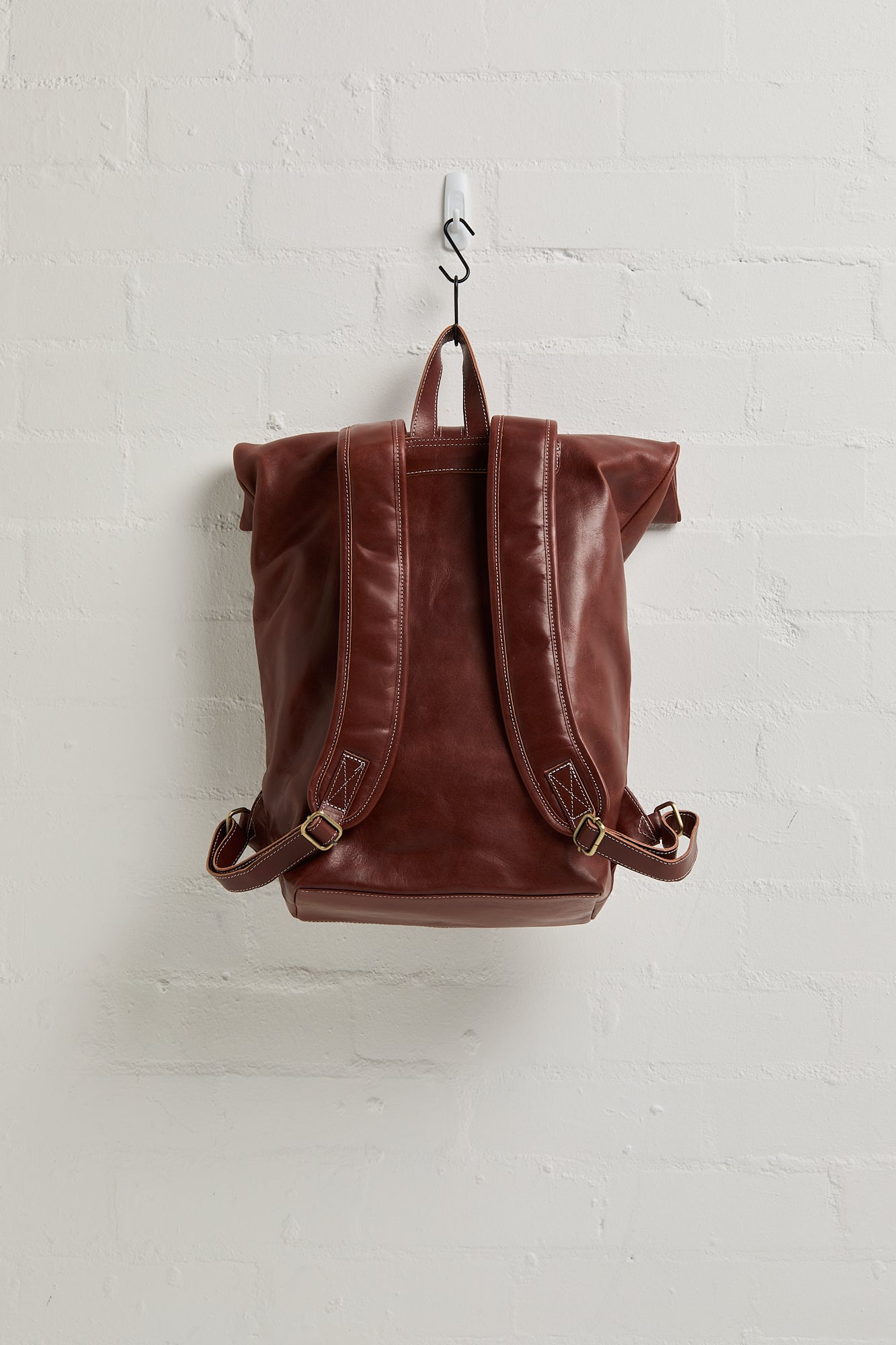 Anh Leather Rolltop Backpack - Kuriro Maroon-Brown