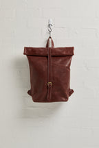 Anh Leather Rolltop Backpack - Kuriro Maroon-Brown