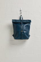 Mainichi Leather Rolltop Backpack - Kahurangi Blue