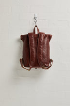 Mainichi Leather Rolltop Backpack - Kuriro Maroon-Brown