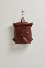 Mainichi Leather Rolltop Backpack - Kuriro Maroon-Brown
