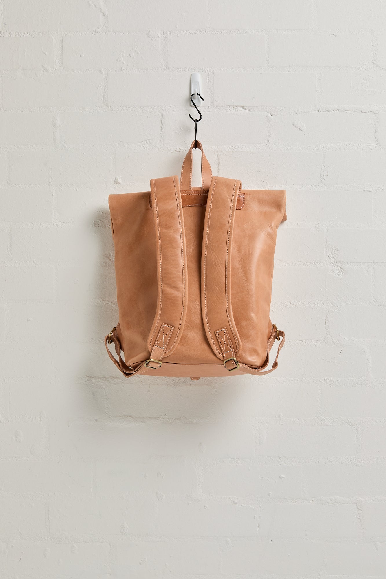 Mainichi Leather Rolltop Backpack - Pititi Peach