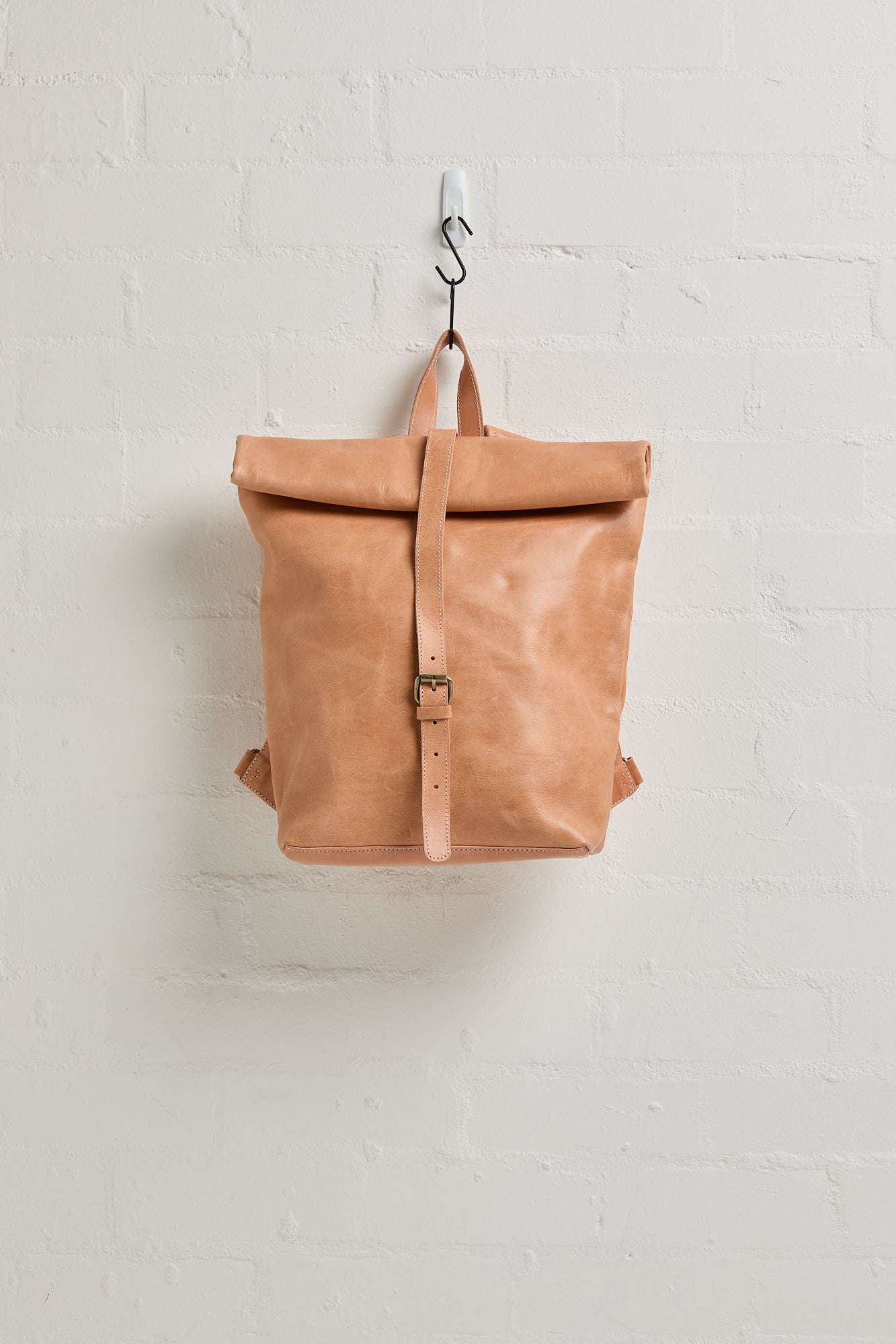 Mainichi Leather Rolltop Backpack - Pititi Peach