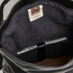 Anh Rolltop Leather Backpack with laptop - Sang Black