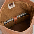 Anh Leather Rolltop Backpack with laptop - Pititi Peach