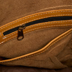 Anh Leather Rolltop Backpack with pockets - Mutsu Tan